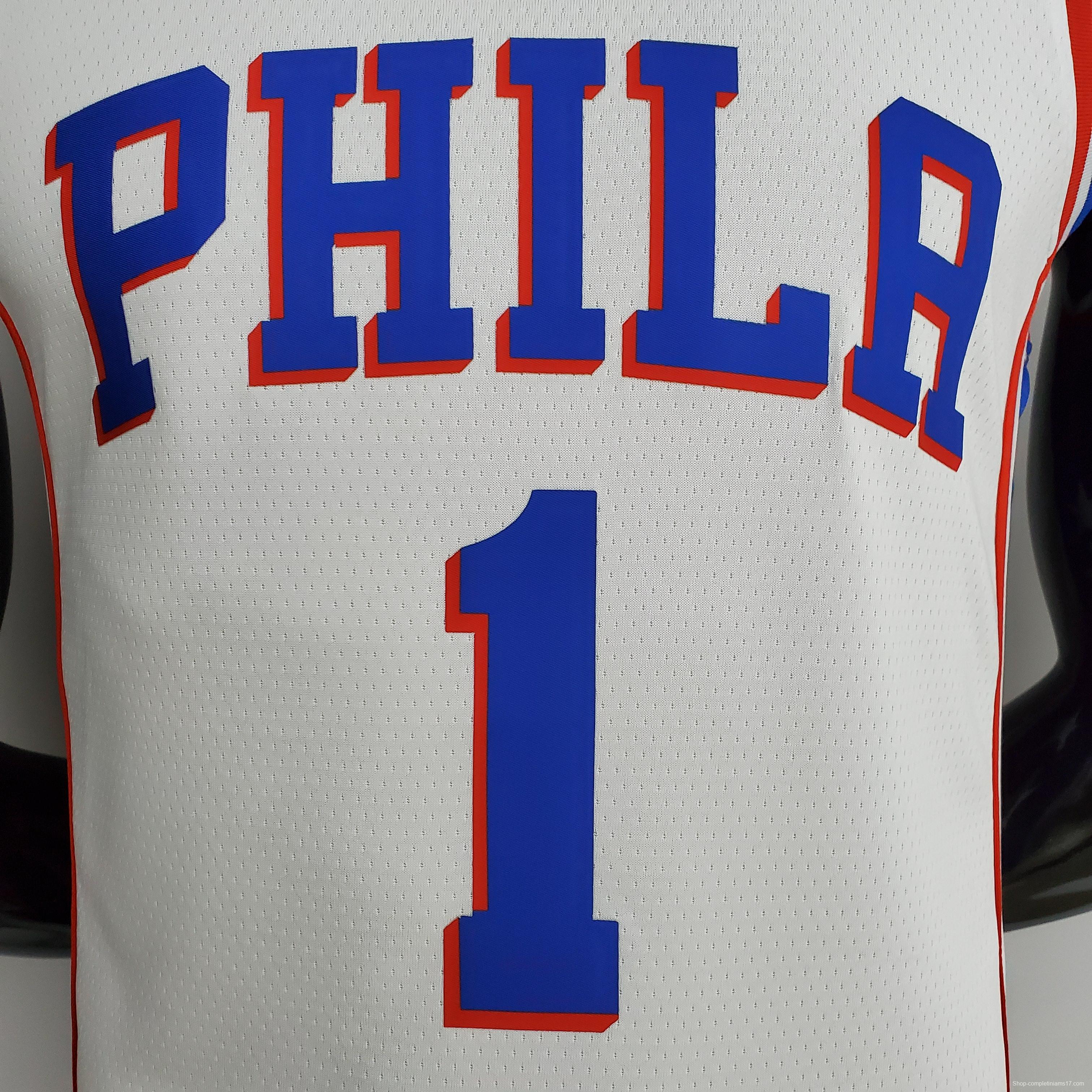 75th Anniversary Philadelphia 76ers HARDEN#1 White NBA Jersey