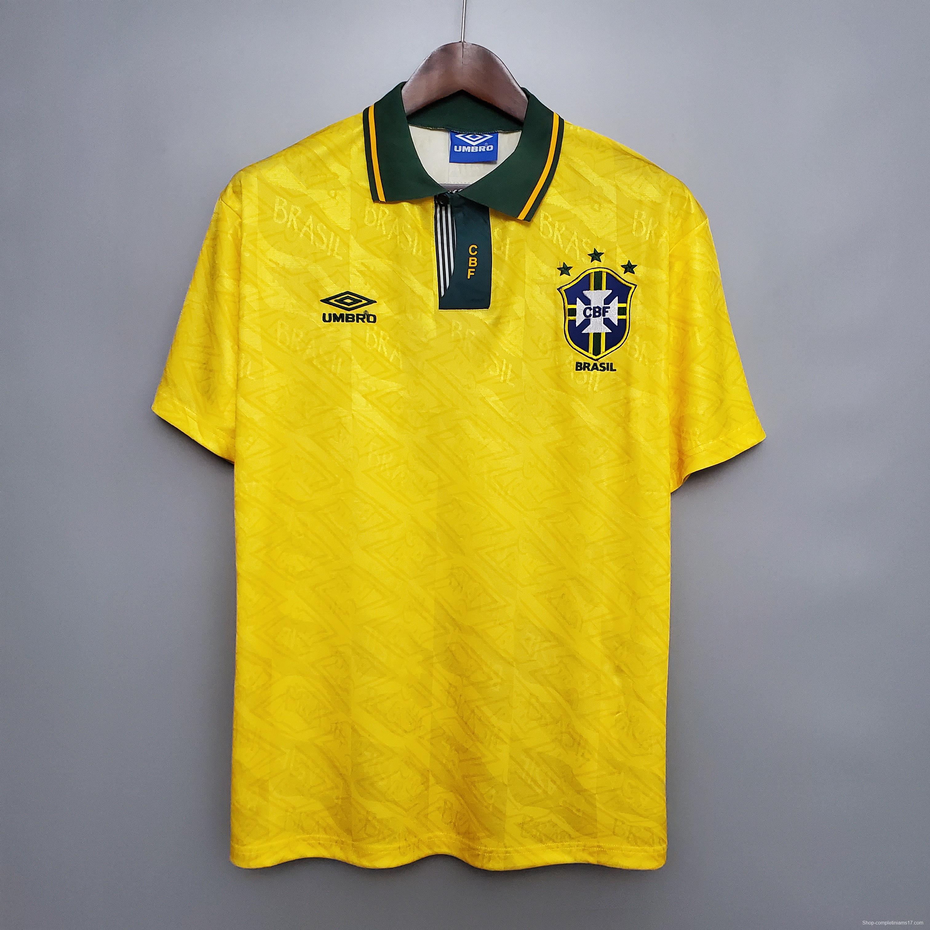 Retro Brazil 91/93 home Soccer Jersey