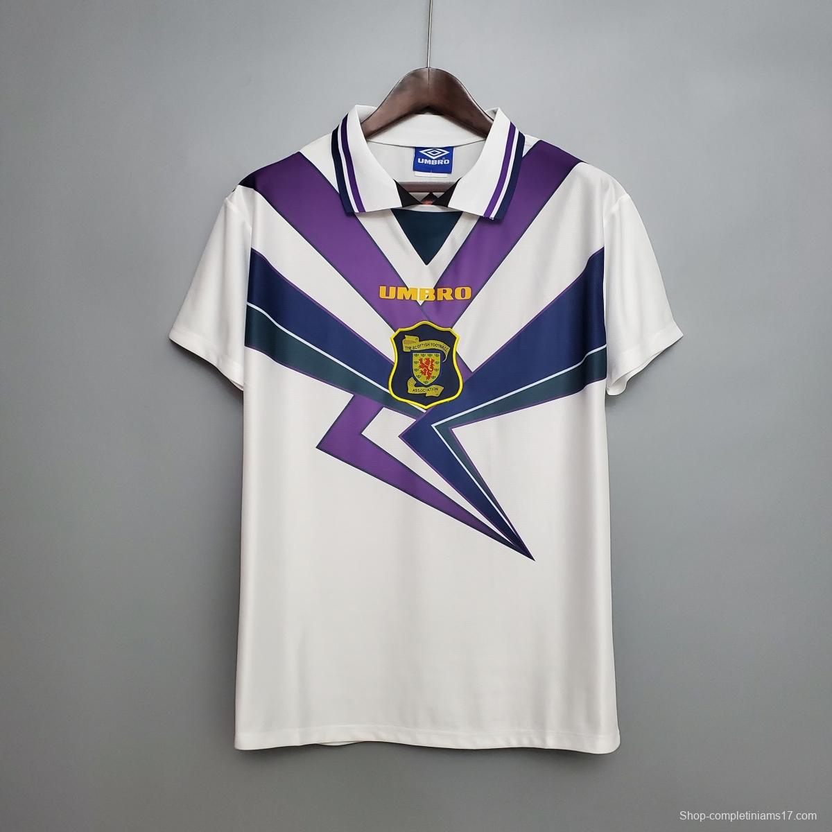 Retro Scotland 94/96 White Soccer Jersey