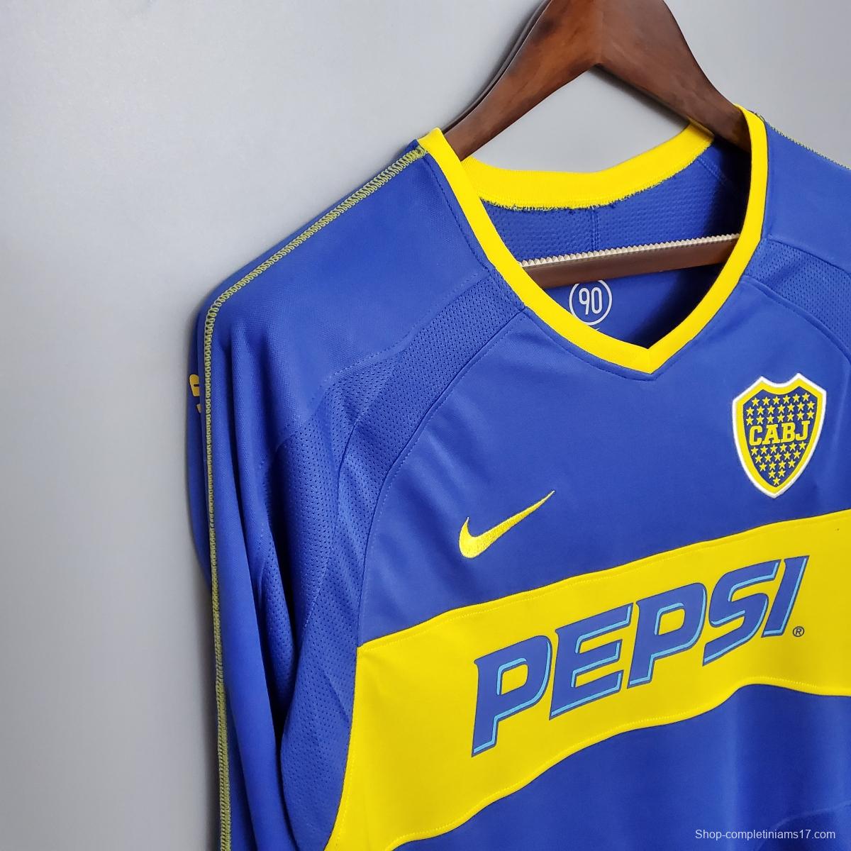 Retro Long Sleeve Boca Juniors 03/04 home Soccer Jersey