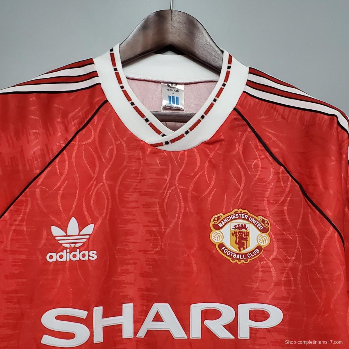 Retro 90/92 Manchester United home Soccer Jersey