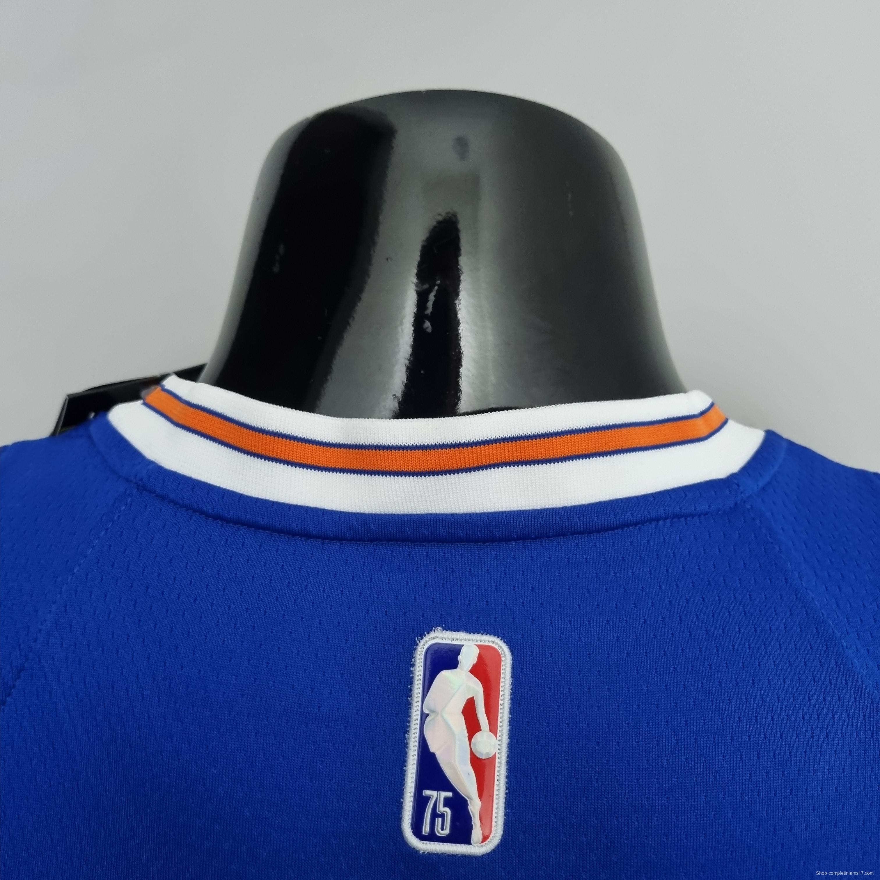 75th Anniversary Randle #30 New York Knicks Jordan Limited Blue NBA Jersey