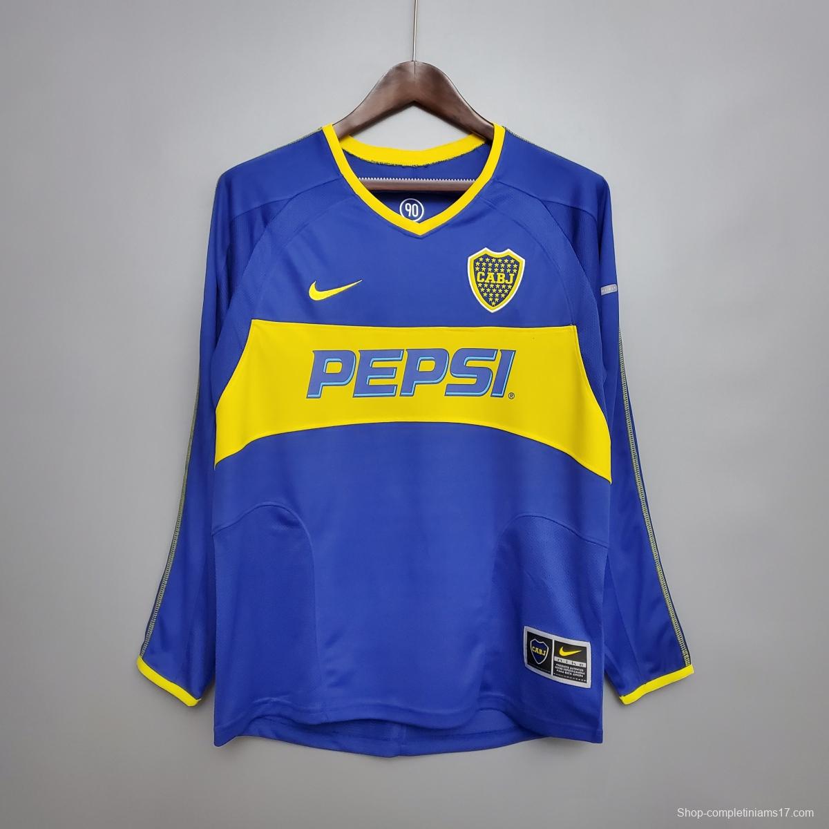 Retro Long Sleeve Boca Juniors 03/04 home Soccer Jersey