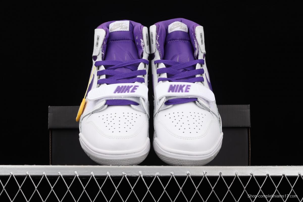 Jordan Legacy 312White and purple Velcro three-in-one board shoes AV3922-157,