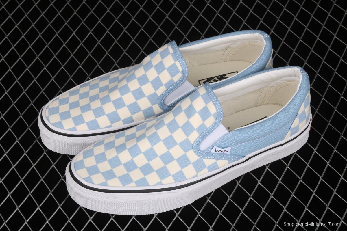 Vans Cassic Slip-0n purplish blue checkerboard Loafers Shoes leisure sports board shoes VN0A33TB42Y