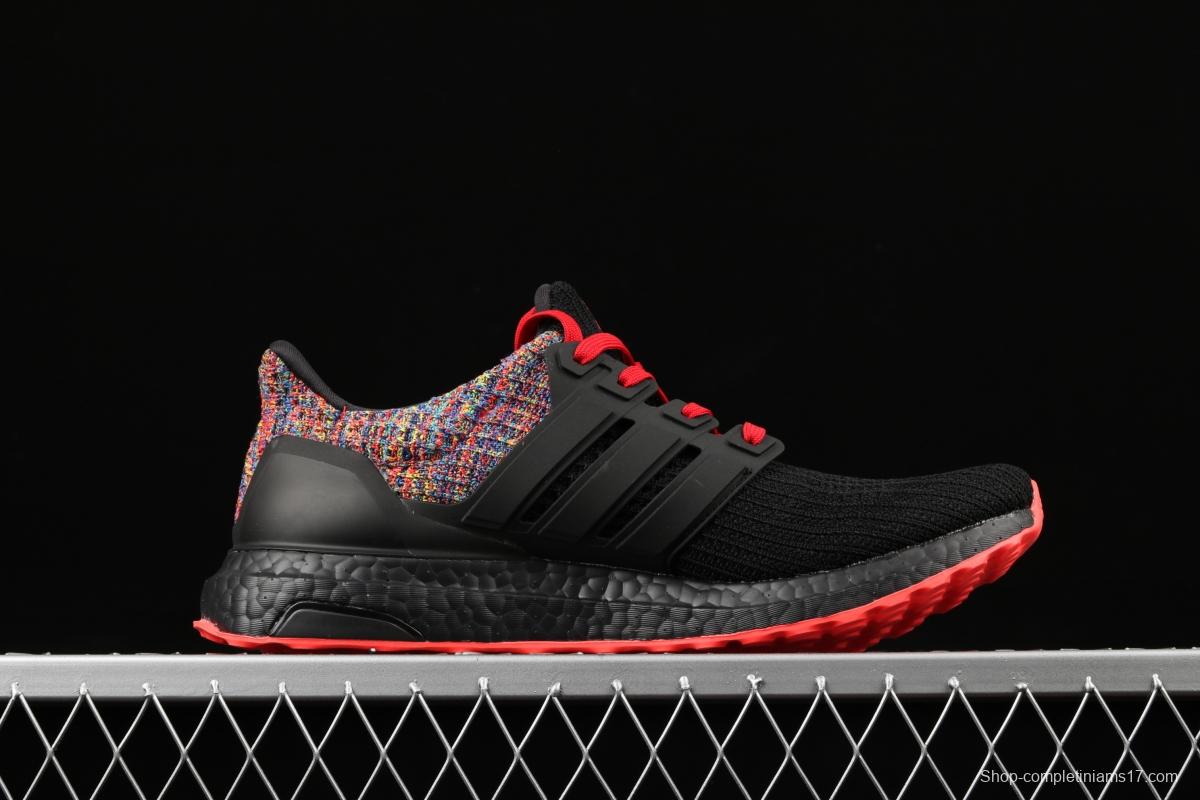 Adidas Ultra Boost 4.0das fourth generation knitted striped black rainbow UB # Beijing cultural city limited edition