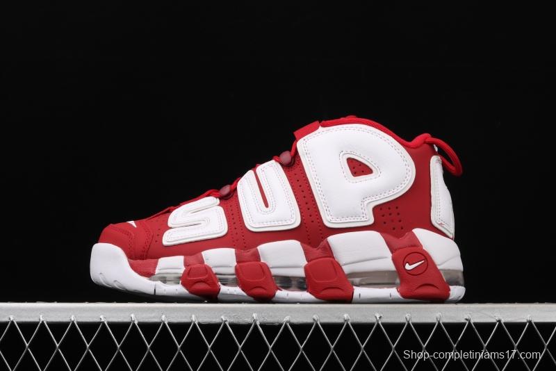 Supreme x NIKE Air More Uptempo co-signed AIR classic high street leisure sports basketball shoes 902290-600