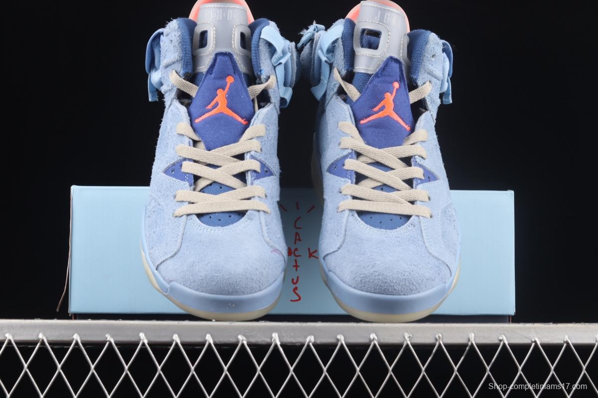 Travis Scott x Air Jordan 6 Cerulean Joint name Sky Blue DH0690-400