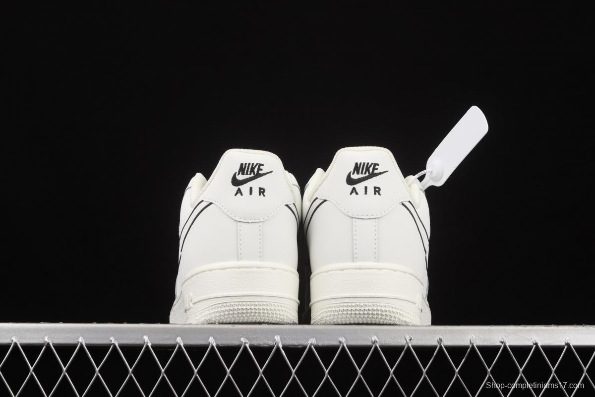 NIKE Air Force 11407 Low rice black electric embroidery hook low-top casual board shoes CL6326-158