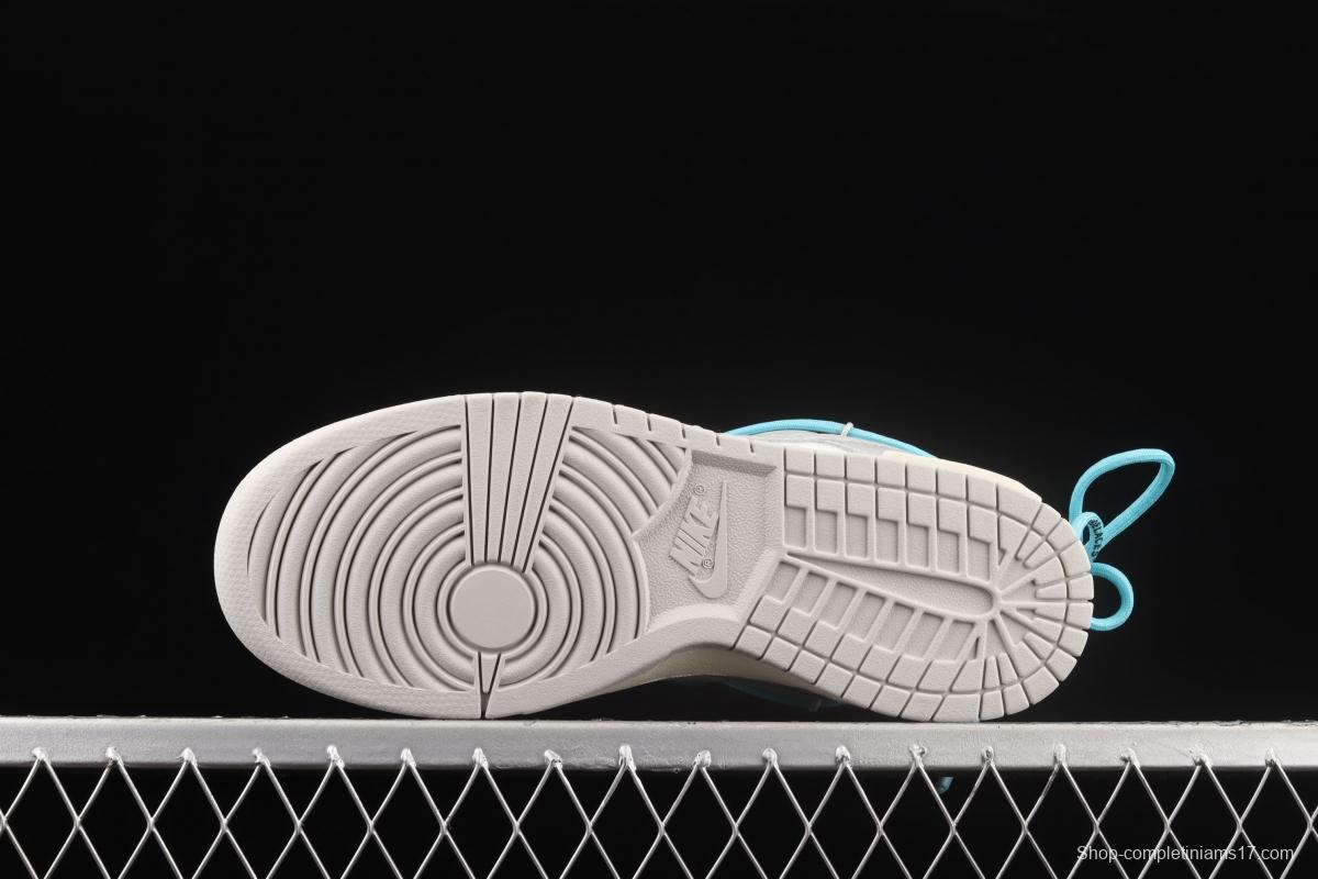 OFF-White x NIKE DUNK Low OW white gray leisure sports skateboard shoes DM1602-115