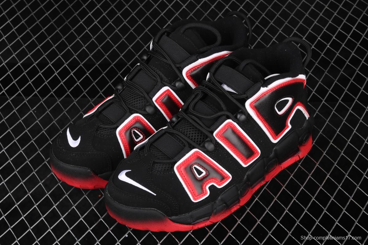 NIKE Air More Uptempo 96 QS Laser Crimson Pippen initial series classic high street leisure sports culture basketball shoes black lava gradual red and white CJ6129-001