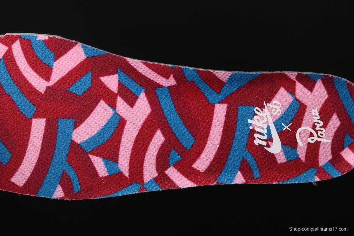 NIKE SB Blazer Low x Parra joint model 3D naked eye tricolor color hook leisure board shoes CN4507-100