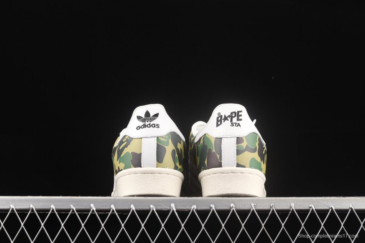 BAPE x Adidas Superstar 80s GZ8981 Darth ape-man co-named shell full head casual board shoes