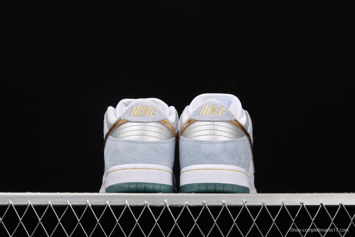 Sean Cliver x NIKE SB DUNK Low Pro QS artist's skateboard shoes DC9936-100 with lower top