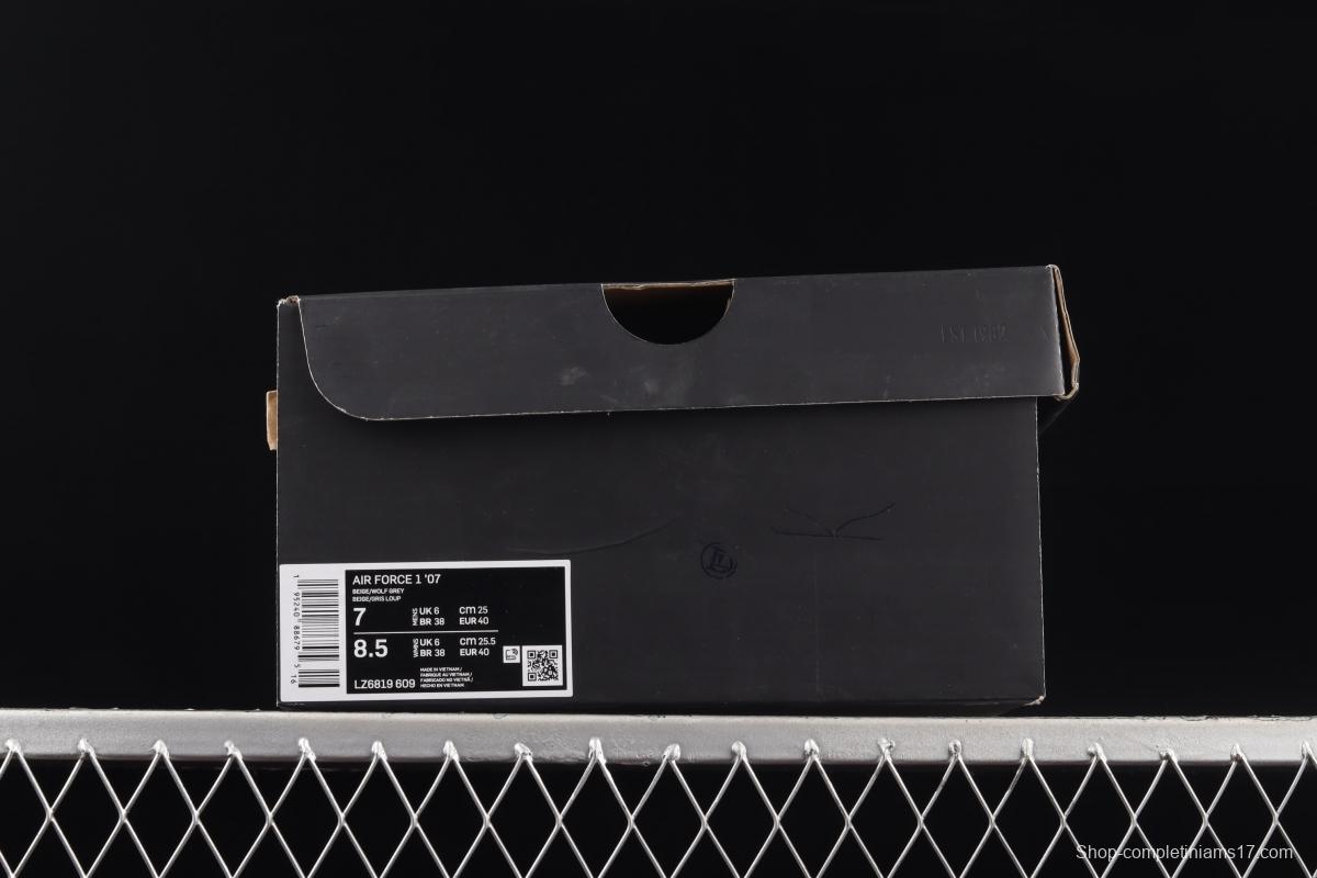 NIKE Air Force 1 Mid'07 Rice White Grey medium-top casual board shoes LZ6819-609