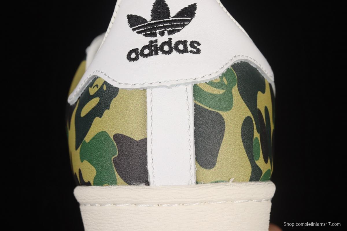 BAPE x Adidas Superstar 80s GZ8981 Darth ape-man co-named shell full head casual board shoes