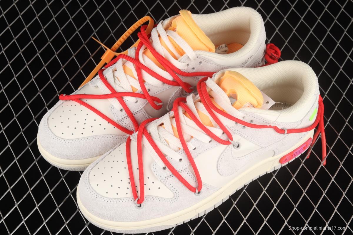 OFF-White x NIKE DUNK Low OW white gray leisure sports skateboard shoes DJ0950-103