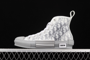 Authentic Dior B23 Oblique High Top Sneakers Dior CD ghosting high upper board shoes 3SH118YJR 063 White/Black