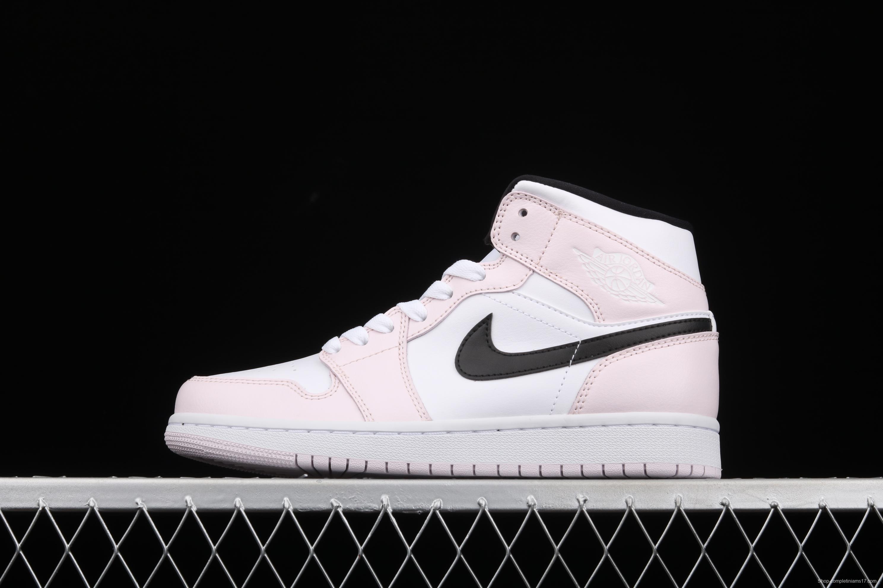 Air Jordan 1 Mid Rose Powder Violet Basketball shoes BQ6472-500