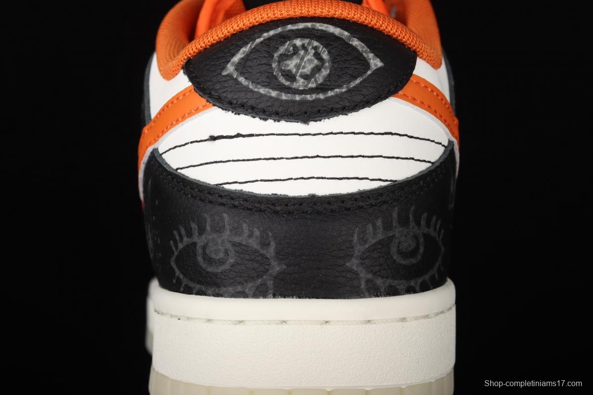 NIKE SB DUNK Low Halloween black, white and orange luminous Halloween SB rebound fashion casual board shoes DD3357-100