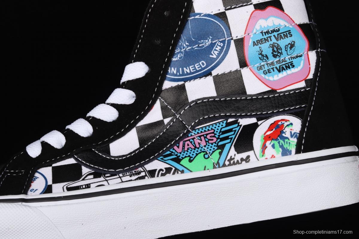 Vans Sk8-Hi 138Decon logo printed side stripes high-end casual high-upper shoes VN0A3MV13P0