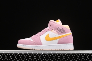 Air Jordan 1 Mid Junior Women's Powder Zhongbang Basketball shoes DC9517-600