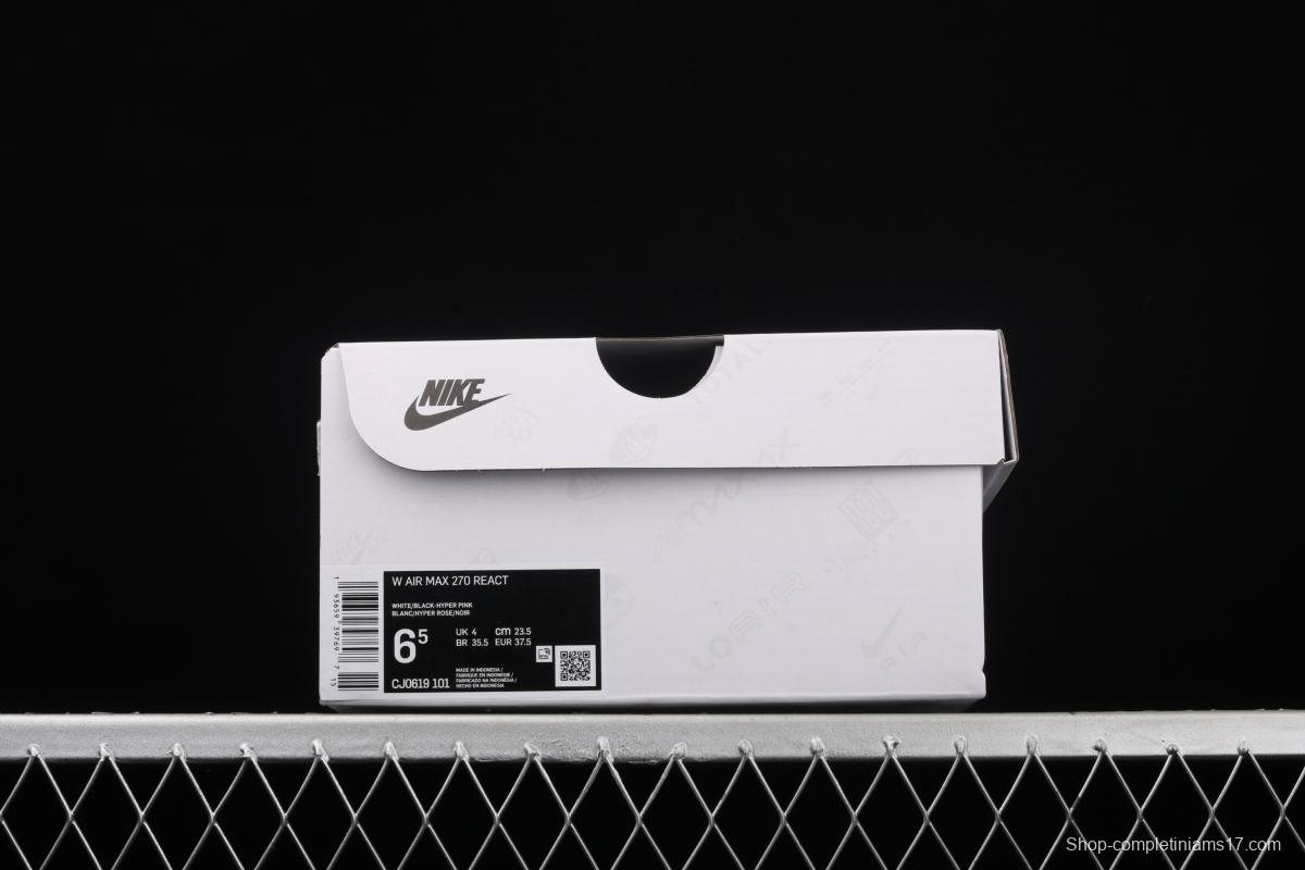 NIKE Air Max 270React new high-frequency mesh function half-palm air cushion cushioning running cloth shoes CJ0619-101