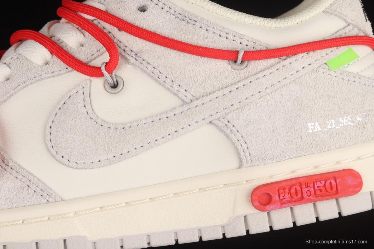 OFF-White x NIKE DUNK Low OW suede SB buckle rebound fashion casual board shoes DJ0950-103