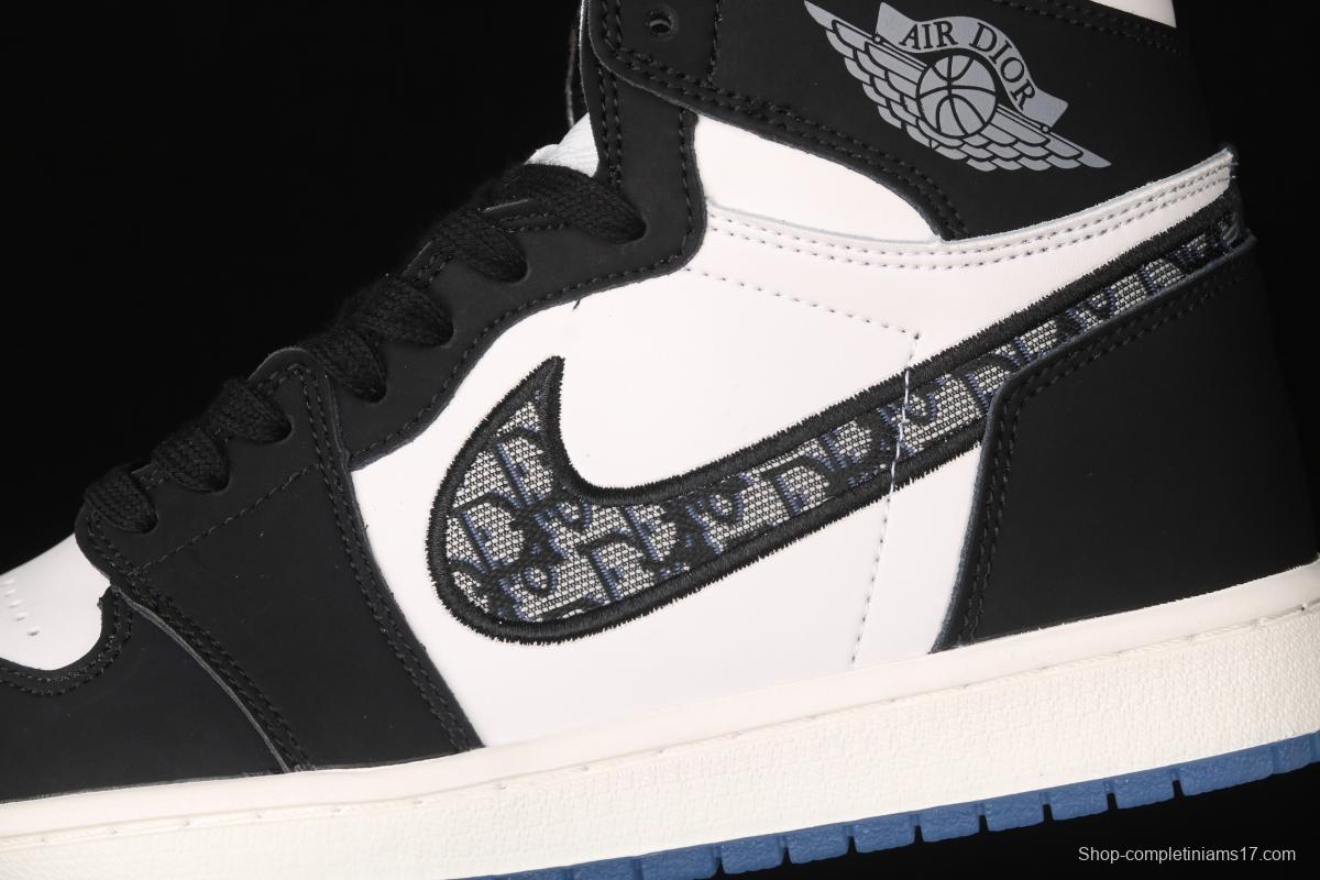 Dr x Air Jordan 1 High Dior co-signed black and white high gang CN8607-001