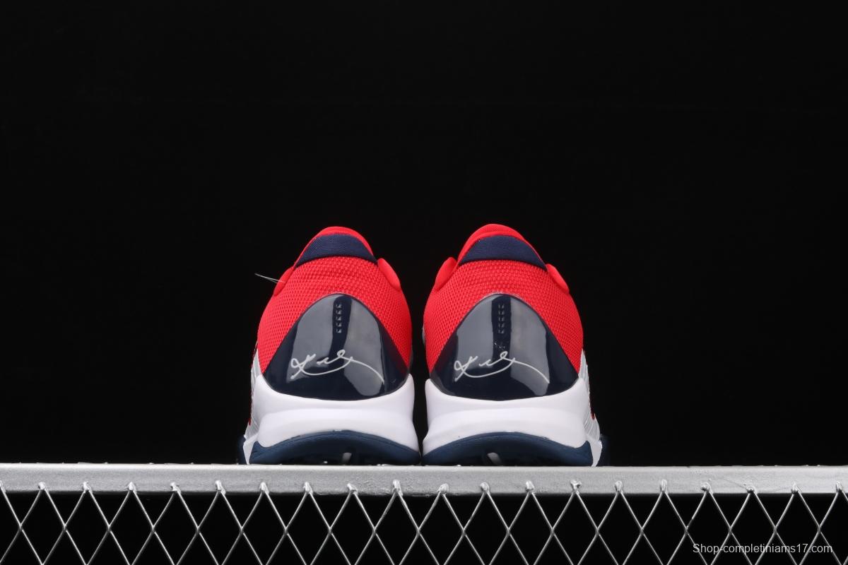 NIKE Zoom Kobe V Protro White, Blue and Red Kobe Bryant 5 2020 reproduce low-end sports basketball shoes 386430-103