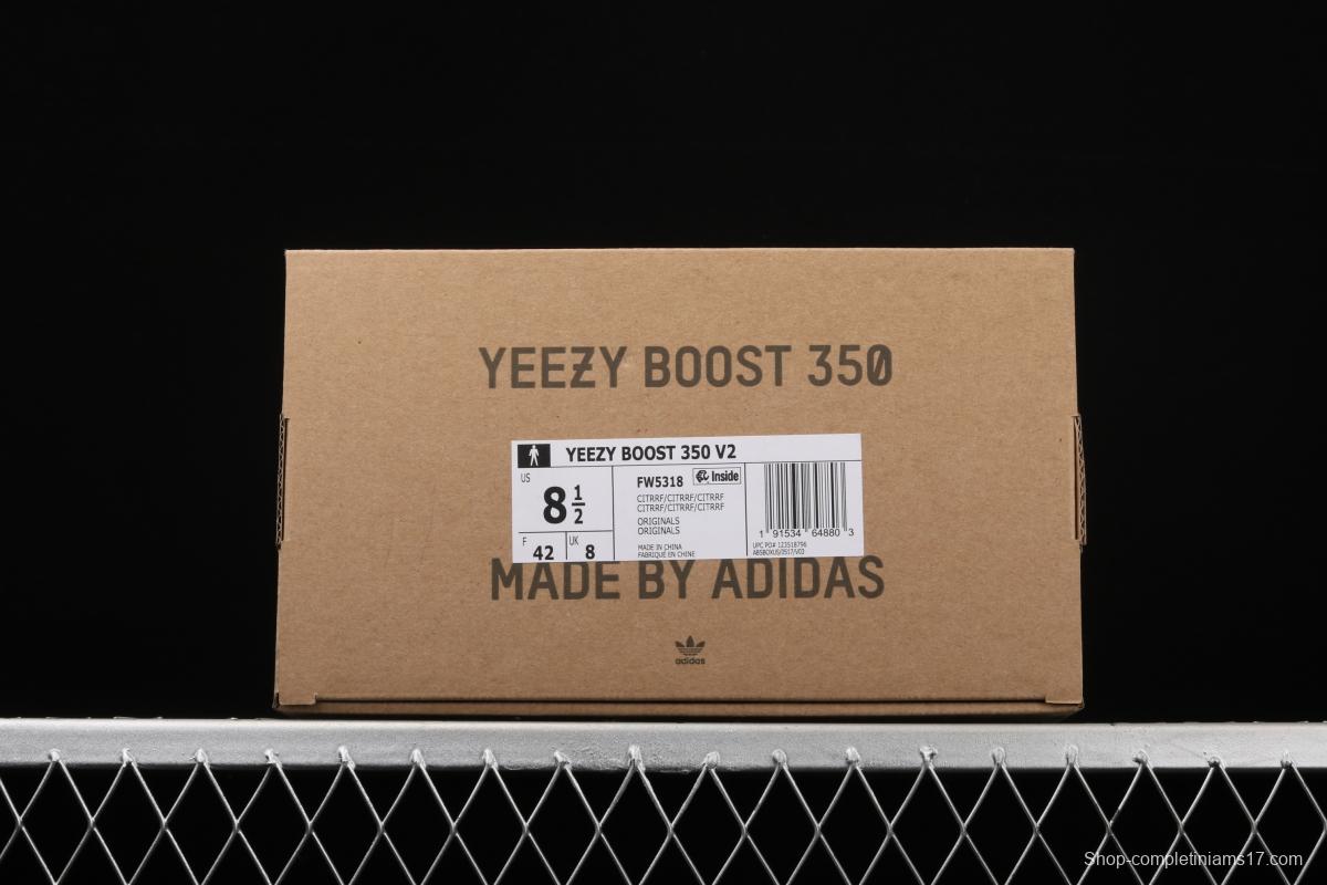 Adidas Yeezy Boost 350 V2 FW5318 Darth Coconut 350 second generation hollowed-out swan white sky star color BASF popcorn