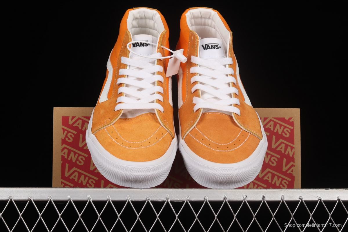 Vans Sk8-Mid 2022 Spring New Orange Soda Water Upper Skateboard Shoes VN0A3WM360C