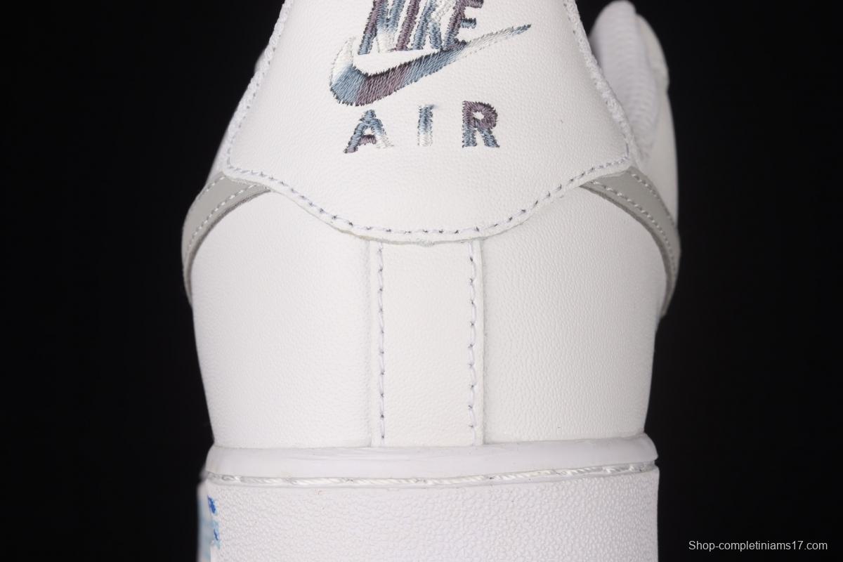 NIKE Air Force 1x 07 Lx graffiti silver color matching low upper shoes 314192-117