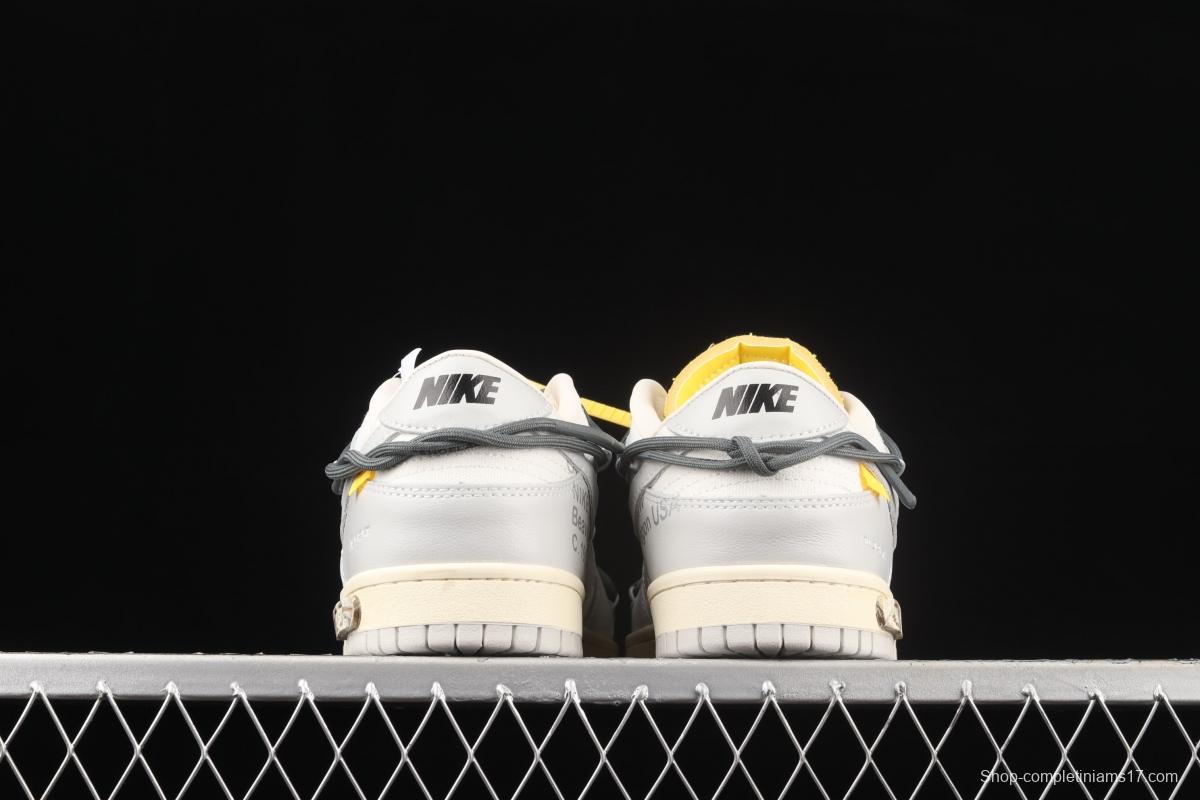 OFF-White x NIKE DUNK Low OW grey leisure sports skateboard shoes DM1602-105