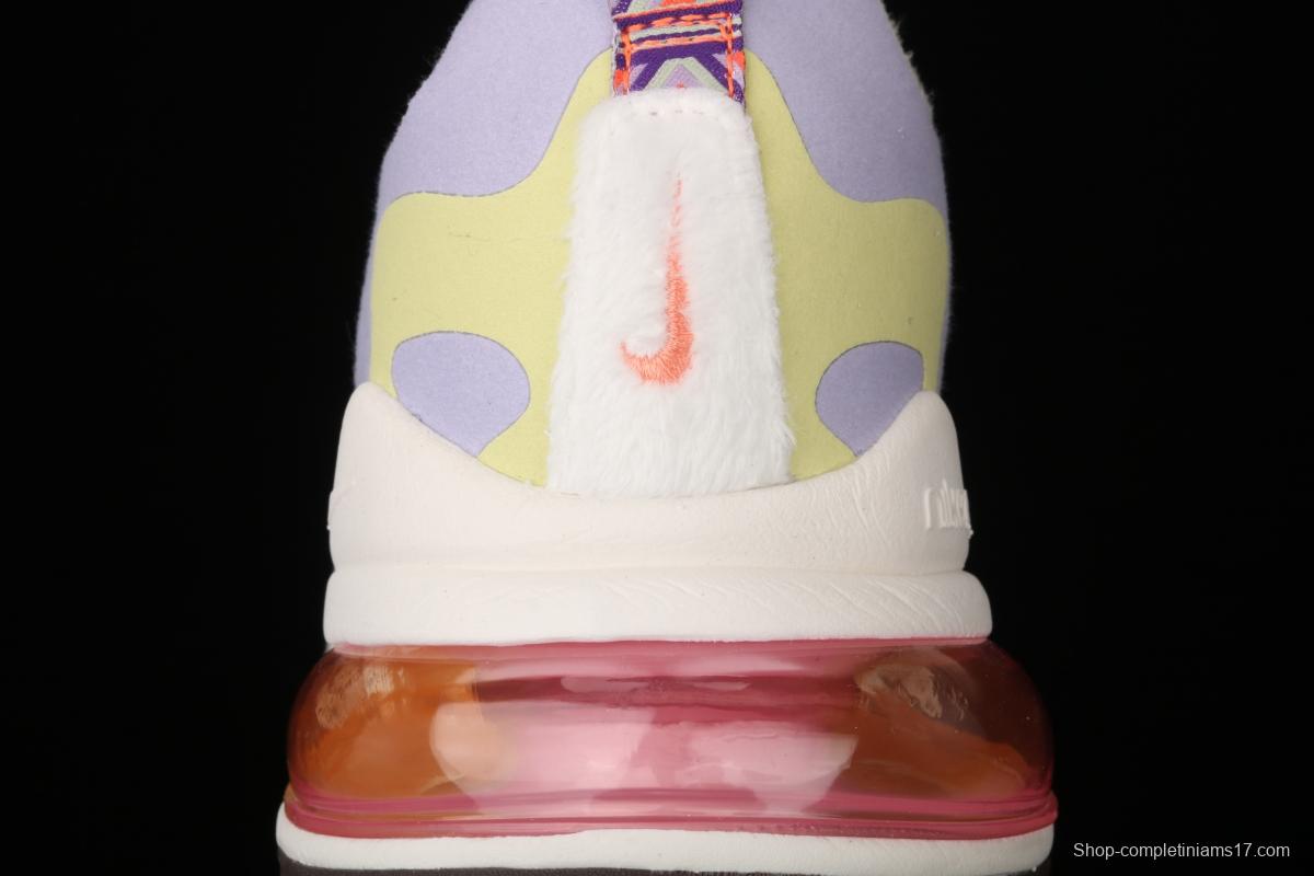NIKE Air Max 270React new high frequency mesh hollowing out function half-palm air cushion running shoes DC3276-101,