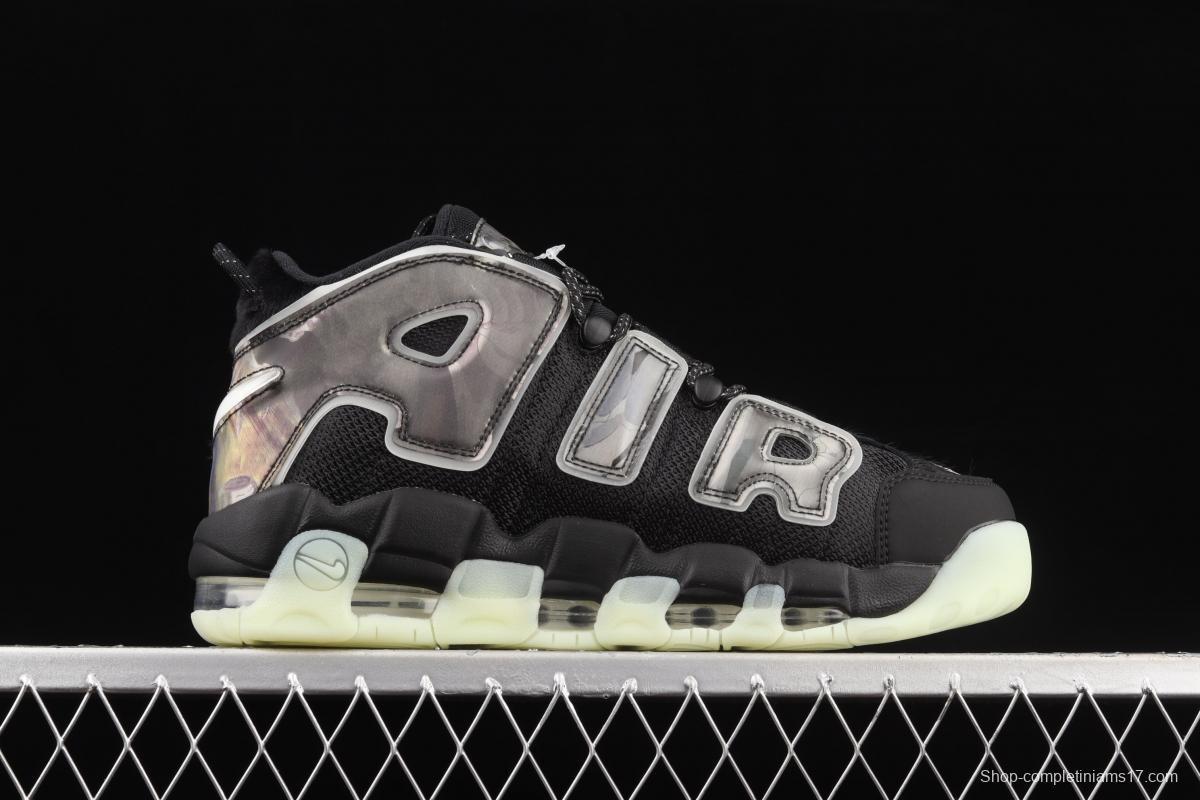 NIKE Air More Uptempo 96 QS Pippen original series black and green floating world painting night light classic high street leisure sports culture basketball shoes DM6213-045