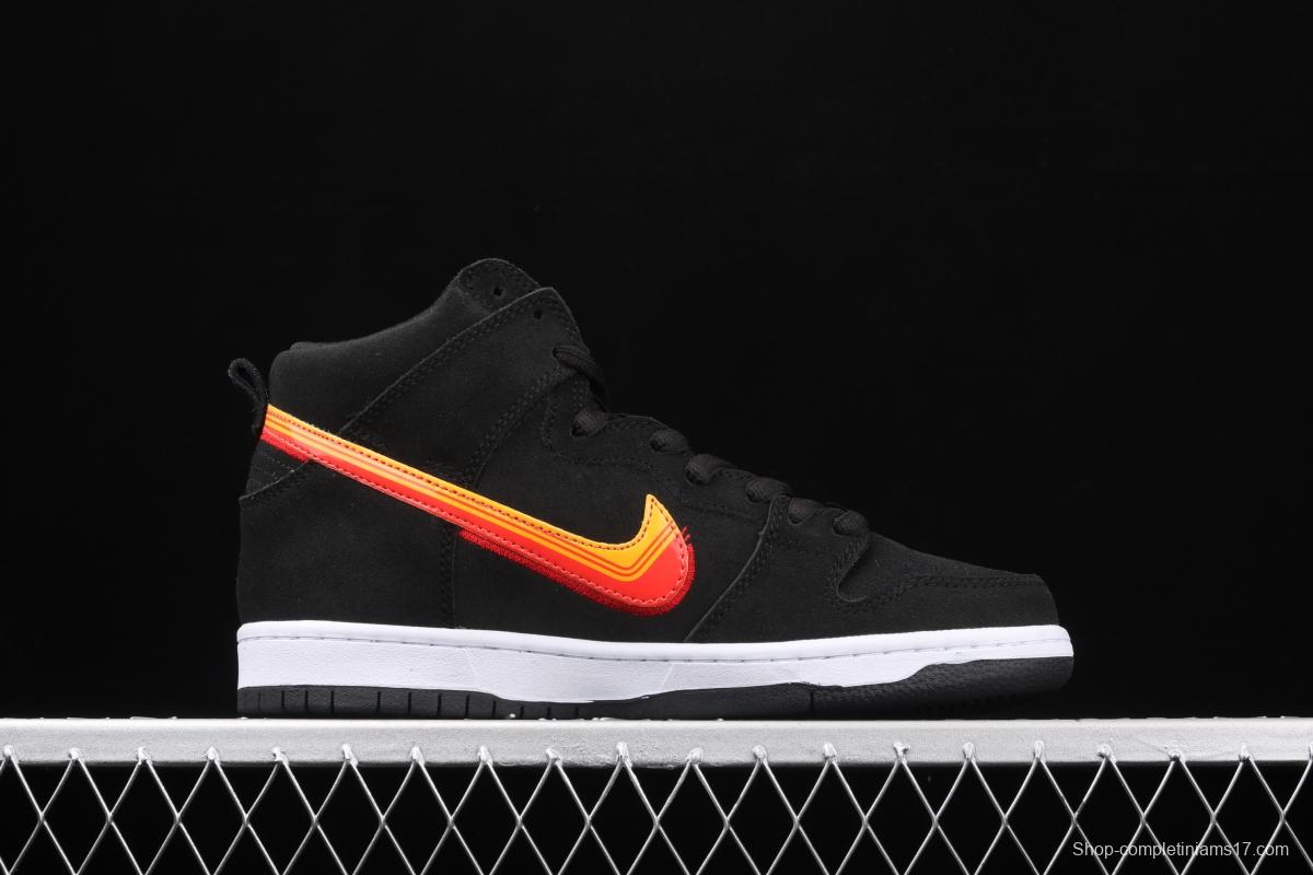 NIKE SB DUNK High road trip black orange yellow hook high top casual skateboard shoes BQ6826-003