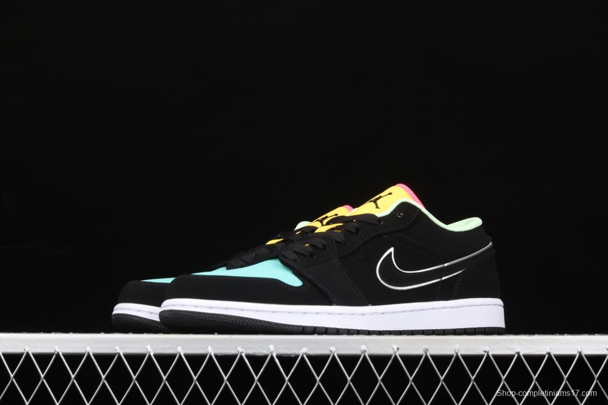 Air Jordan 1 Low Black Blue Yellow Tiffany CK3022-013