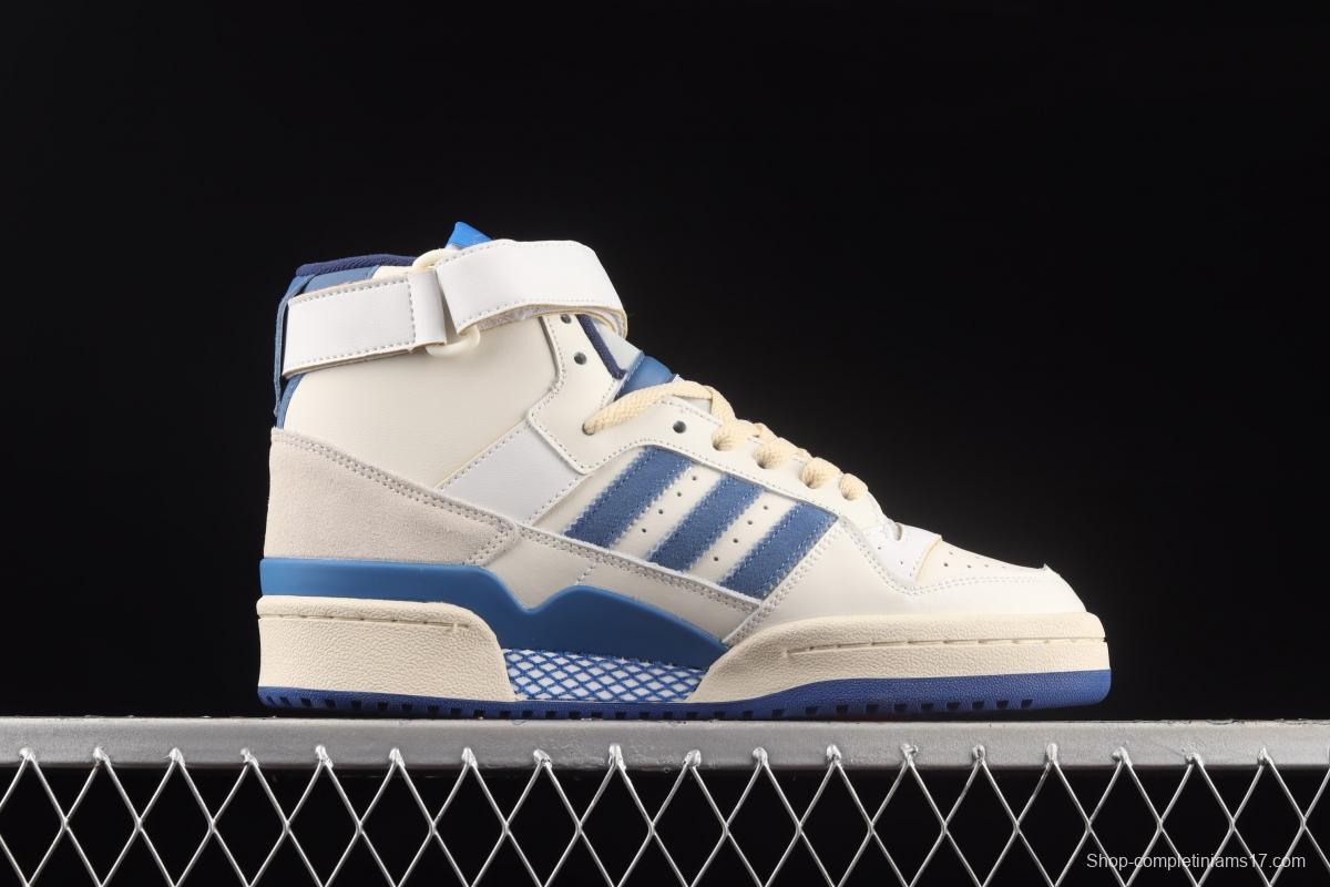 Adidas Forum 84 High Blue ThreAdidas FY7793 popular single classic vintage high top basketball shoes