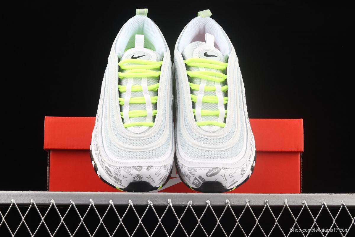 NIKE Air Max 97 SE Logo printed with 3M reflective bullet air cushion running shoes DH0006-100