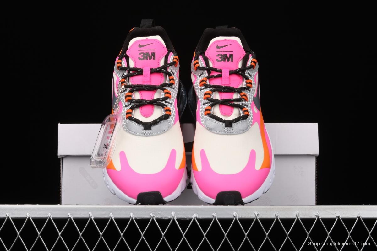 NIKE Air Max 270React new high-frequency mesh hollowing out function half-palm air cushion running shoes CT1834-100