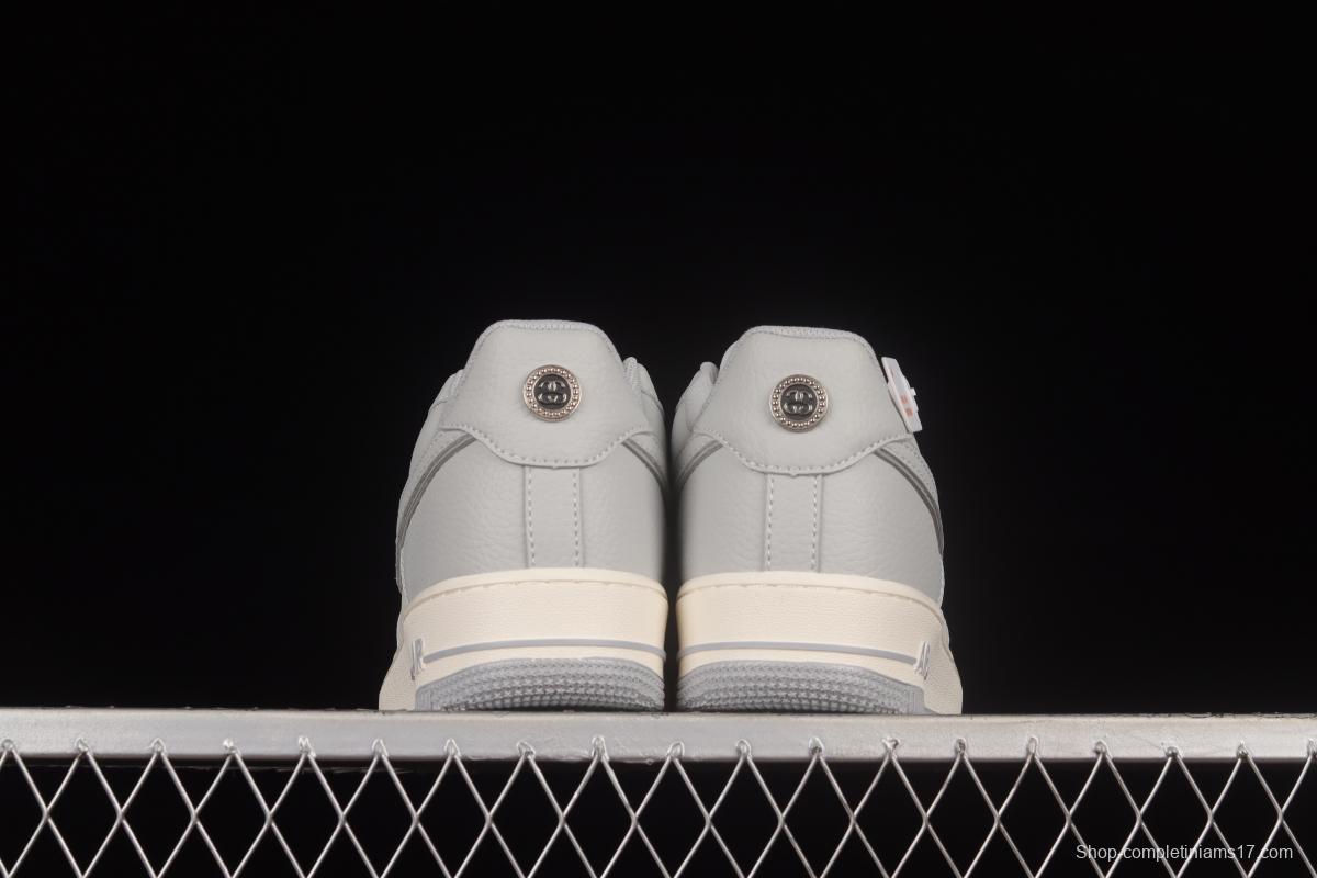 Stussy x NIKE Air Force 1 Low Stussy Co-branded White Gray White Reflective Starry Low Top Casual Sneakers ST2022-616