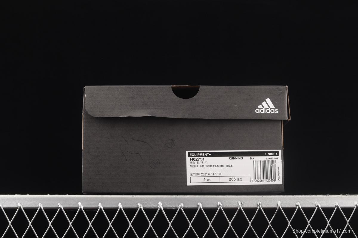 Adidas EQUIPMENT+ H02751 2021 new cushioning breathable popcorn casual running shoes