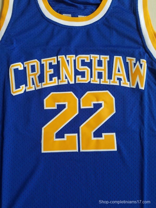 Quincy McCall 22 Crenshaw High School Blue Basketball Jersey Love and Basketball