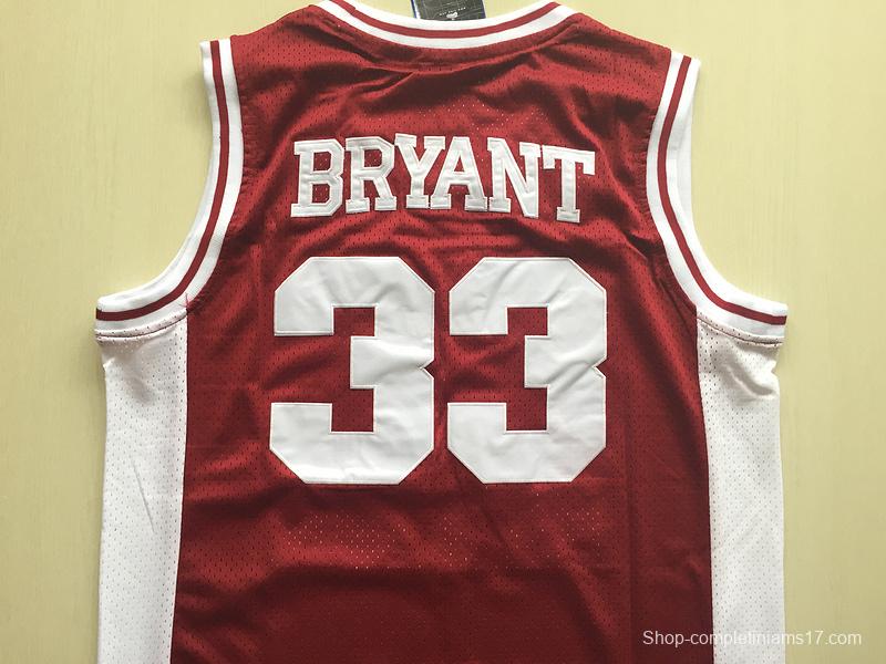 Kobe Bryant 33 Lower Merion High School Red Basketball Jersey