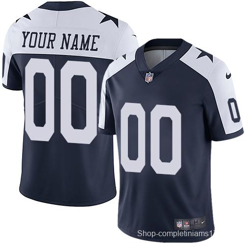 Men's Navy Custom Throwback Limited Team Jersey