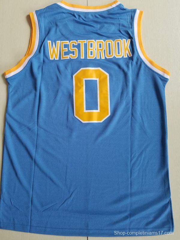 Russell Westbrook 0 UCLA College Light Blue Basketball Jersey