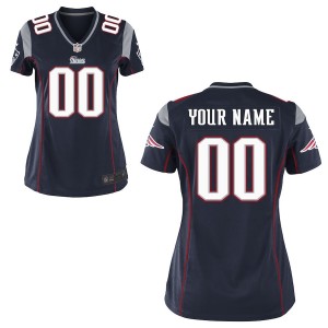 Women's Navy Blue Custom Game Team Jersey