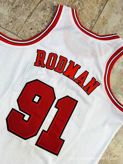 Men's Dennis Rodman White Retro Classic Team Jersey