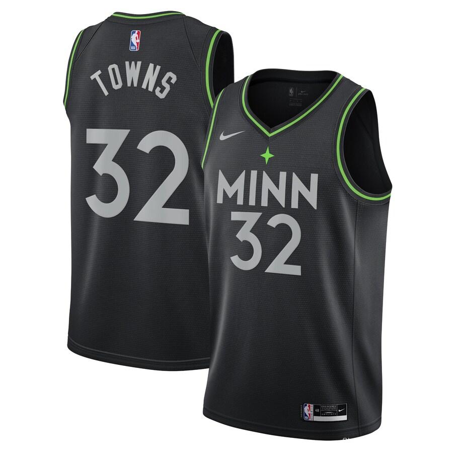 City Edition Club Team Jersey - Black - Karl-Anthony Towns - Youth - 2020